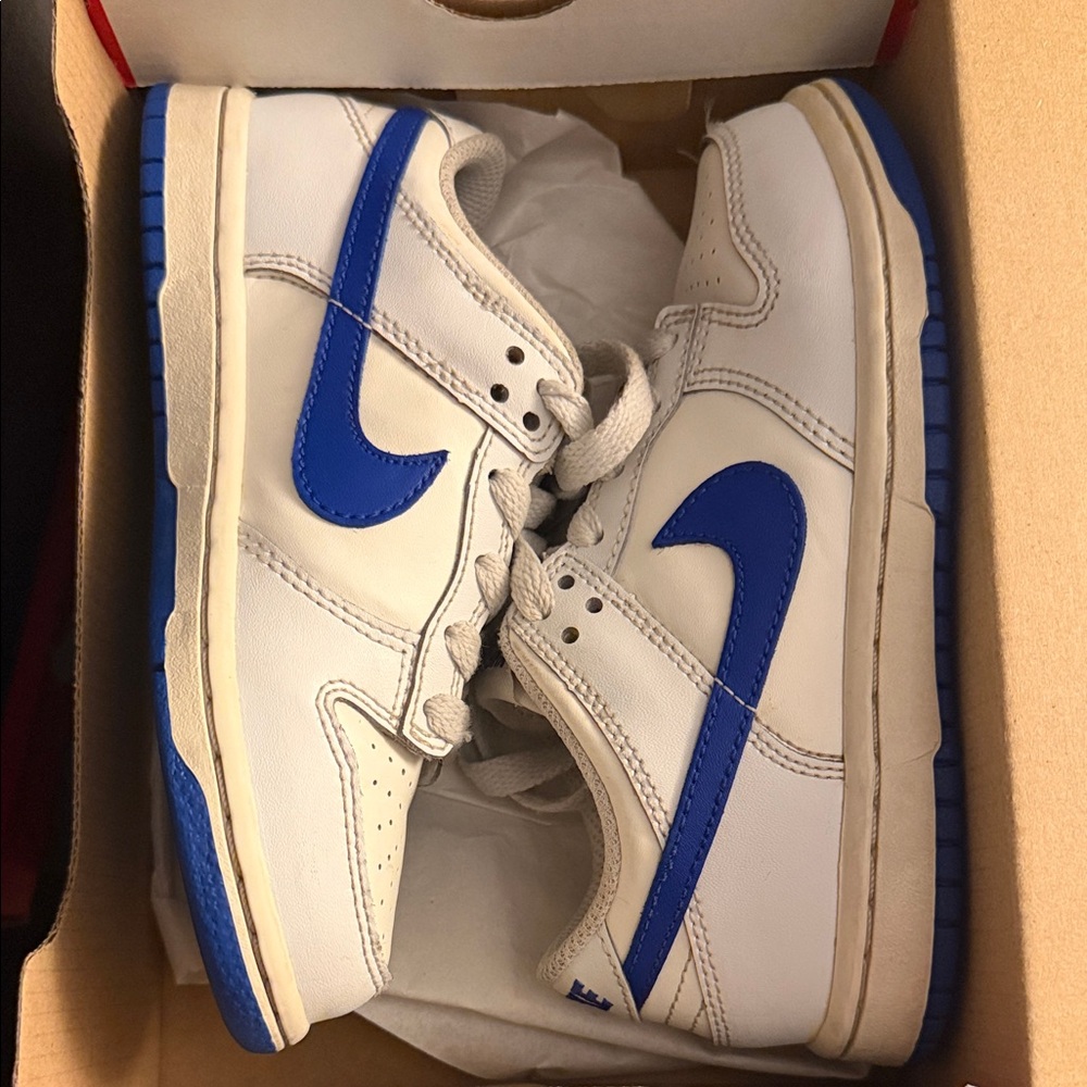 Nike White and Blue Athletic Shoes